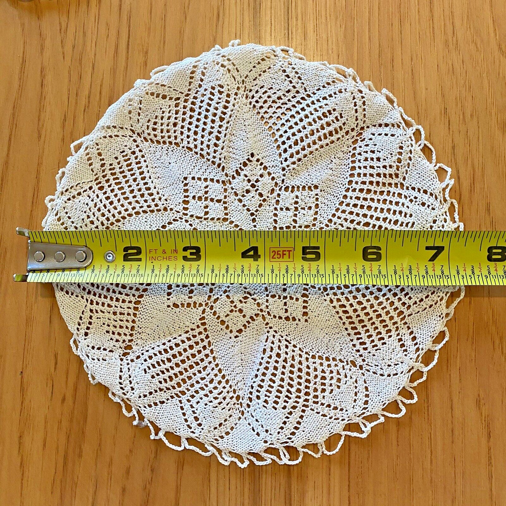 Vintage Hand Crocheted Doilies Doily Pastel Pink Blue White Delicate Lot of 7 - Picture 3 of 15